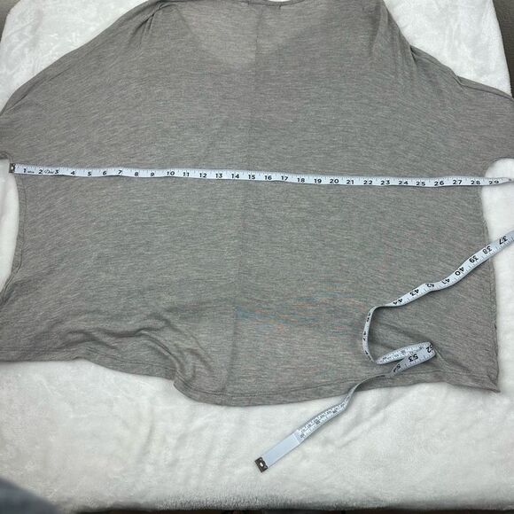 Cherish Women's Size M Vneck Wrap Sweater Gray Lightweight Flowy Draped Tunic - Picture 6 of 7